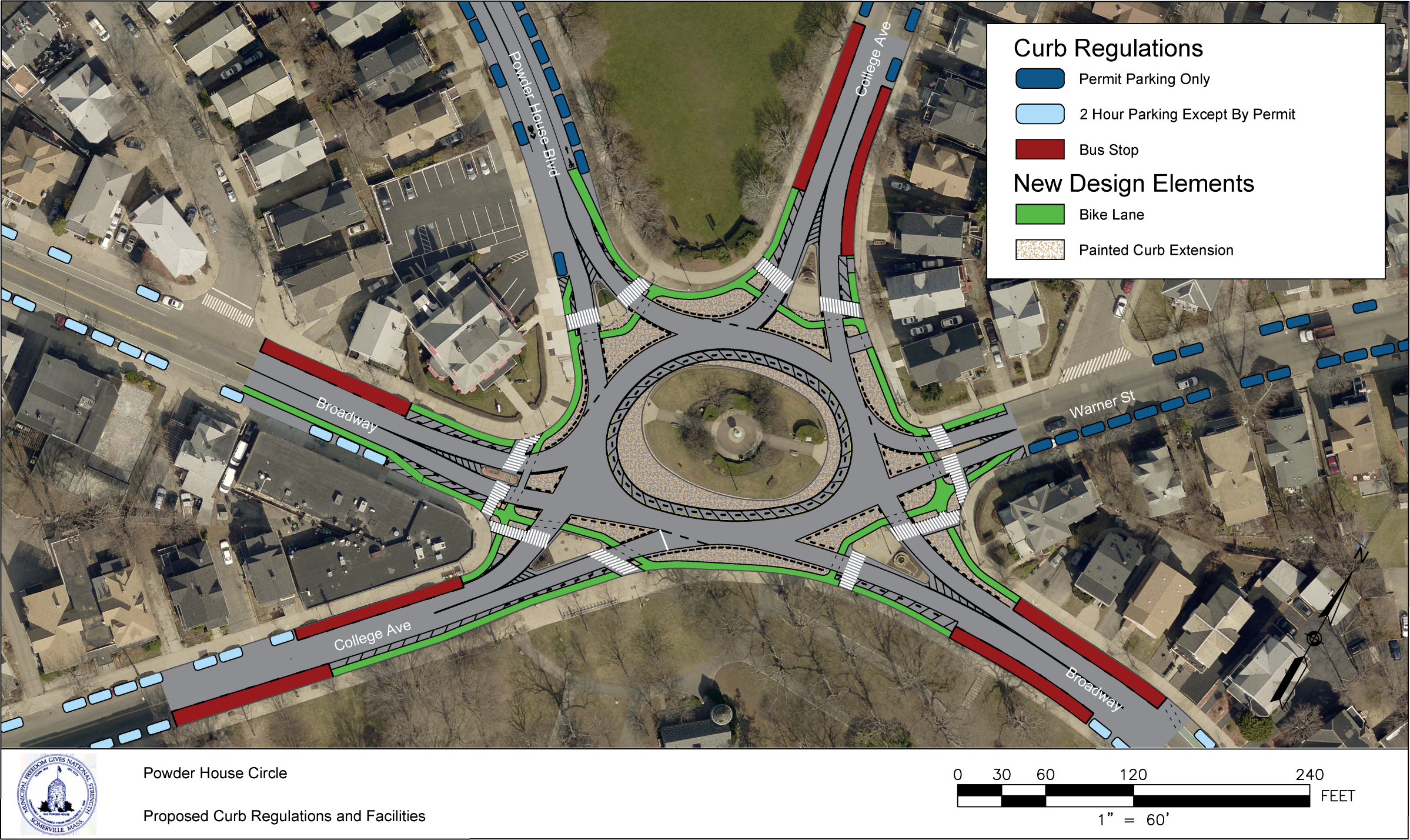 Diagram of Powder House roundabout proposal