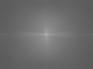 Gray, fine-grained background with fine light lines emanating
from the origin. One long each axis, sprays in the positive and negative X
directions, and another pair of opposing sprays at about 100°/280°. Some white
dots near the origin, a bit like grid points. There's other faint texturing
that's hard to describe—patches of very short light streaks.