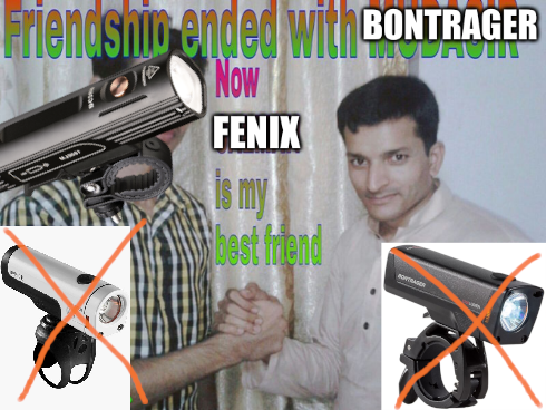 Friendship ended with Bontrager; now Fenix is my best friend. (from meme template)